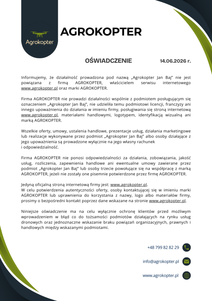 AGROKOPTER oświadczenie