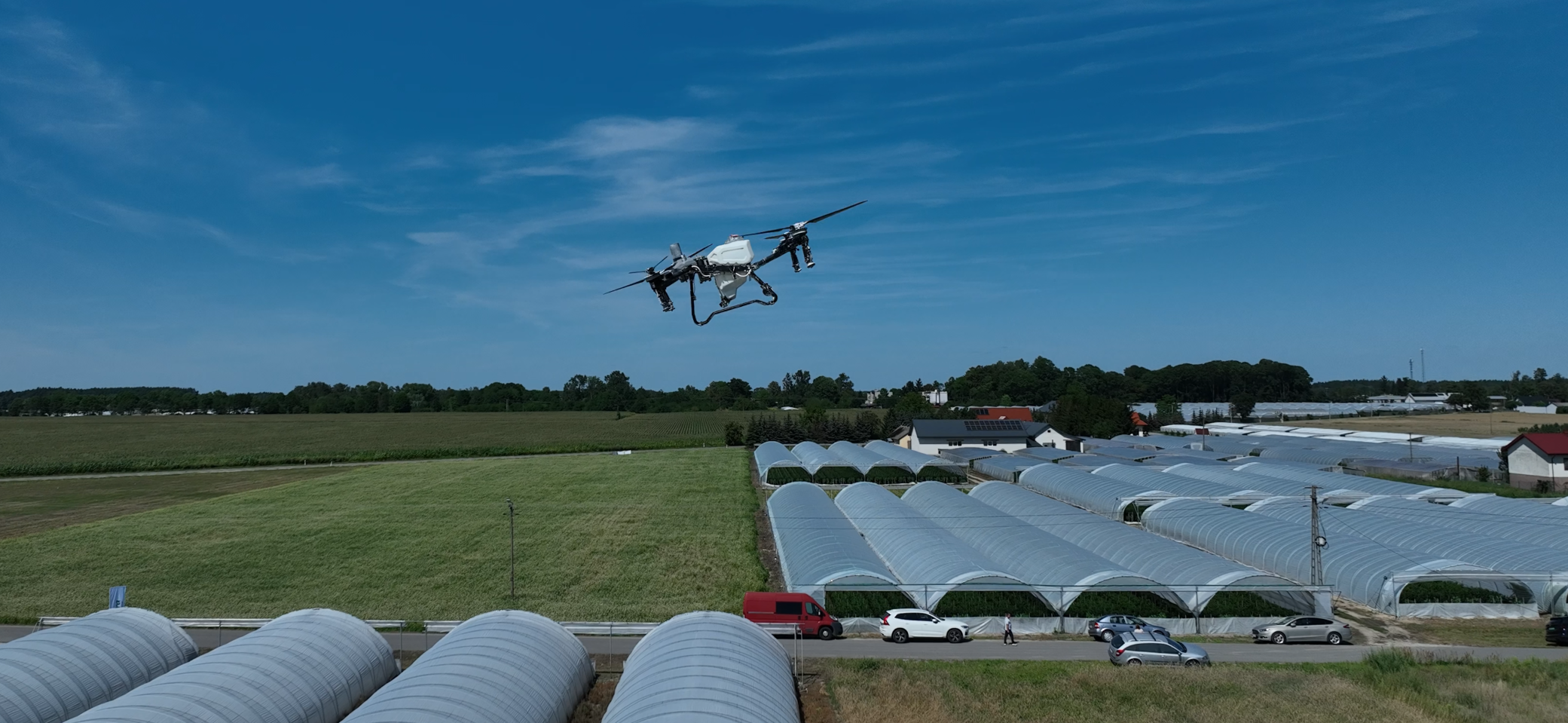 pokaz cieniowania tuneli dronem T70p w Potworowie